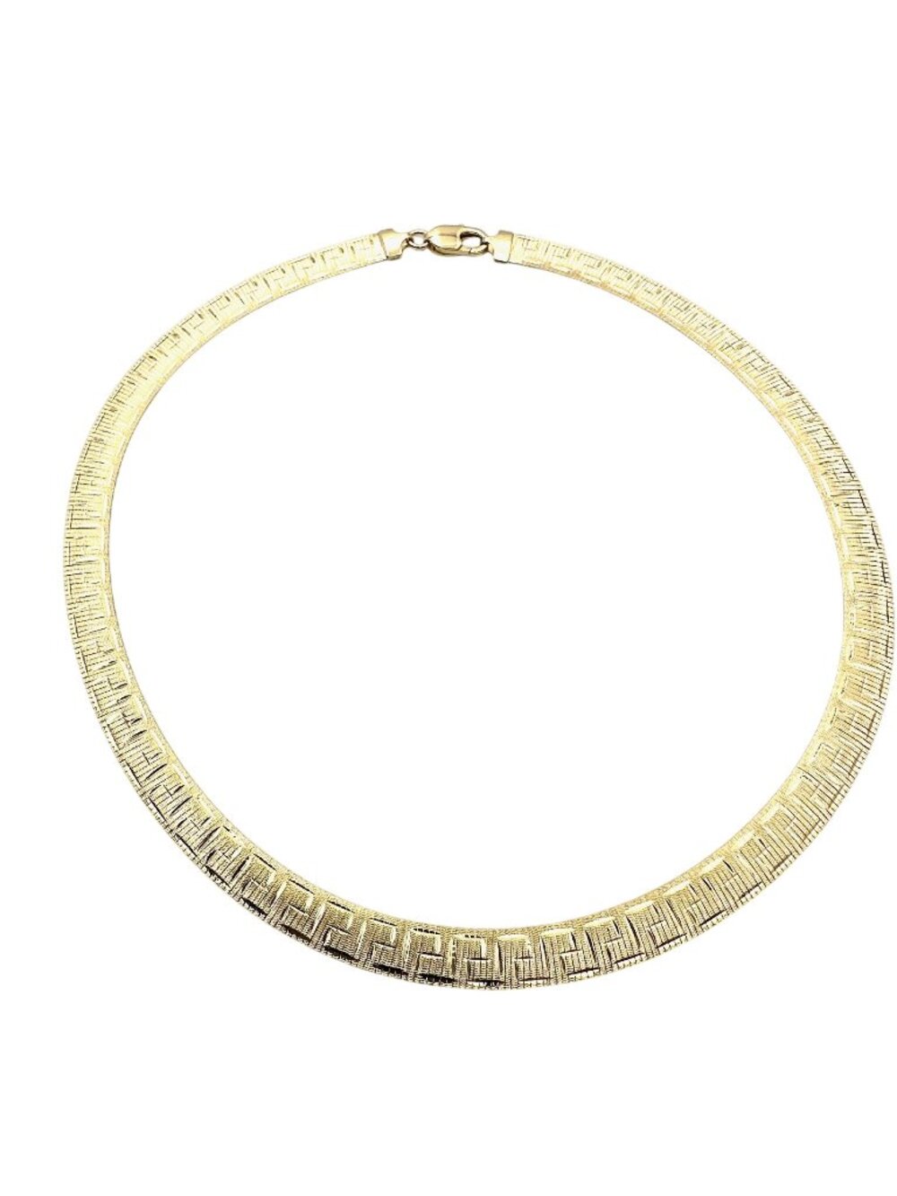 Moda Al Mossimo 18K Gold Plated Bronze Greek Key Omega Necklace 18 Inch